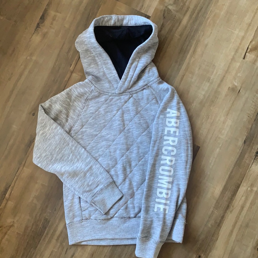 Grey quilted Abercrombie kids hoodie size 7/8